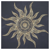 Elegantes Gold Sun Mandala Blauer Nebel Design Stoff (Muster)