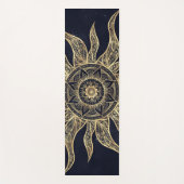Elegantes Gold Sun Mandala Blauer Nebel Design Yogamatte (Vorderseite)