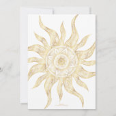Elegantes Gold Sun Mandala Design Einladung (Rückseite)