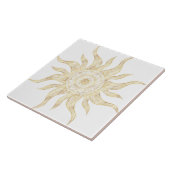 Elegantes Gold Sun Mandala Design Fliese (Seite)