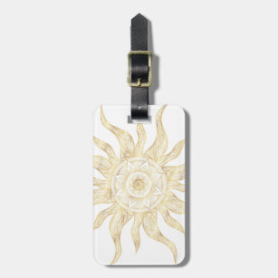 Elegantes Gold Sun Mandala Design Gepäckanhänger