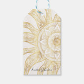 Elegantes Gold Sun Mandala Design Geschenkanhänger (Vorderseite)