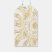 Elegantes Gold Sun Mandala Design Geschenkanhänger (Rückseite)