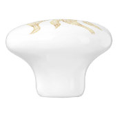 Elegantes Gold Sun Mandala Design Keramikknauf (Seitenansicht)