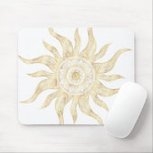Elegantes Gold Sun Mandala Design Mousepad (Mit Mouse)