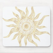 Elegantes Gold Sun Mandala Design Mousepad (Vorne)