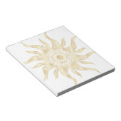 Elegantes Gold Sun Mandala Design Notizblock (angewinkelt)