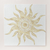Elegantes Gold Sun Mandala Design Puzzle (Horizontal)