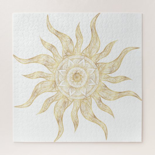 Elegantes Gold Sun Mandala Design Puzzle (Vertikal)