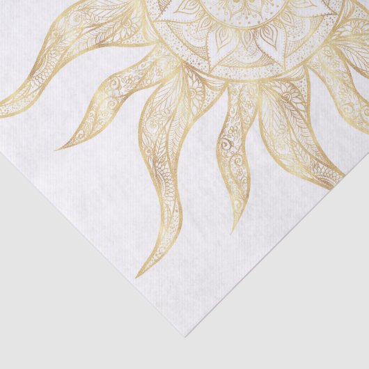 Elegantes Gold Sun Mandala Design Seidenpapier (Ausschnitt)