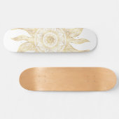 Elegantes Gold Sun Mandala Design Skateboard (Horizontal)