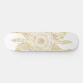 Elegantes Gold Sun Mandala Design Skateboard (Horizontal)