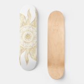 Elegantes Gold Sun Mandala Design Skateboard (Vorderseite)