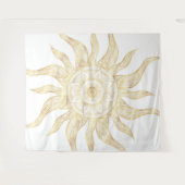 Elegantes Gold Sun Mandala Design Wandteppich (Vorderseite (Horizontal))