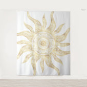 Elegantes Gold Sun Mandala Design Wandteppich (Vorderseite)