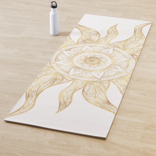 Elegantes Gold Sun Mandala Design Yogamatte (Beispiel)