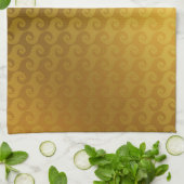 Elegantes Gold Swirl Design formales Essen Geschirrtuch (Gefaltet)