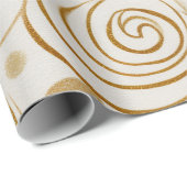 Elegantes Gold Swirl Wrapping Paper | Luxusurlaub Geschenkpapier (Rolleneckpunkt)