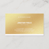 Elegantes Gold Template Beruflich Modernes, trendy Visitenkarte (Rückseite)