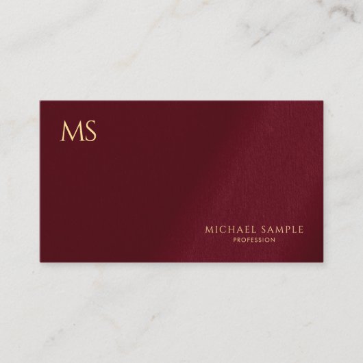 Elegantes Gold-Text-Monogramm Professionell Custom Visitenkarte (Vorderseite)