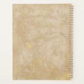 Elegantes Gold Texture Brown Frame Logo Planer (Rückseite)