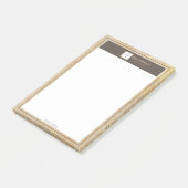 Elegantes Gold Texture Brown Frame Logo Post-it Klebezettel (angewinkelt)