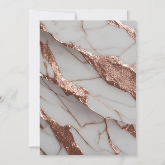 Elegantes Gold Tiara, trendiger Kupfer-Glitzer-Mar Einladung (Rückseite)