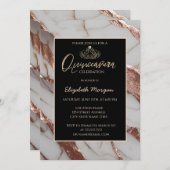 Elegantes Gold Tiara, trendiger Kupfer-Glitzer-Mar Einladung (Vorne/Hinten)