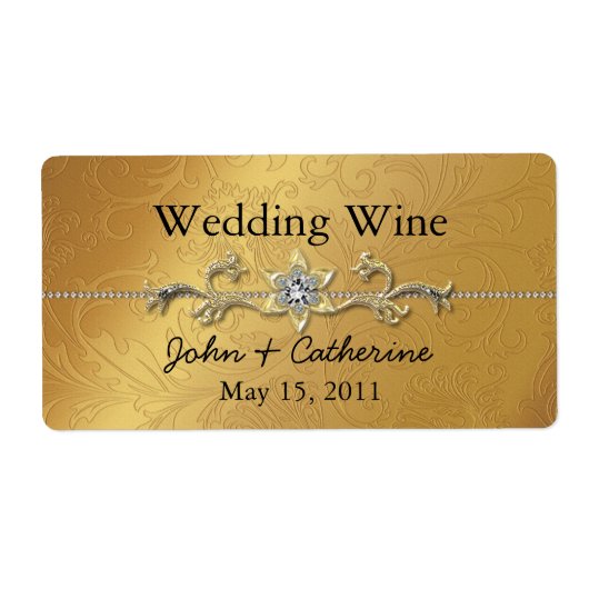 Elegantes Gold Tone Hochzeitweilige Weinmarken (Vorne)
