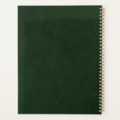 Elegantes Gold Topographie & Dunkelgrünes Leder Planer (Rückseite)