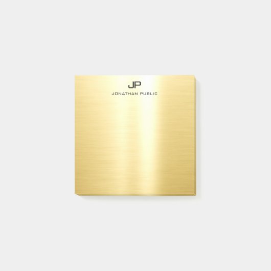 Elegantes Gold Trendy Template Modernes Berufliche Post-it Klebezettel (Vorderseite)