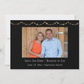 Elegantes Gold Trim Foto Save the Date (Vorderseite)