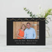 Elegantes Gold Trim Foto Save the Date (Stehend Vorderseite)