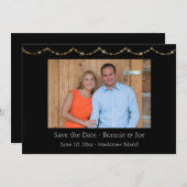 Elegantes Gold Trim Foto Save the Date (Vorne/Hinten)