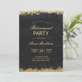 Elegantes Gold Trim Velvet 2 Rente Luncheon Einladung (Stehend Vorderseite)