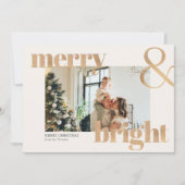 Elegantes Gold Typografie Foto Frohe Weihnachten Karte (Vorderseite)