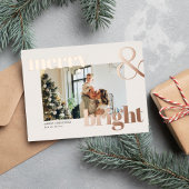 Elegantes Gold Typografy Foto Frohe Weihnachtskart Folie Einladungspostkarte
