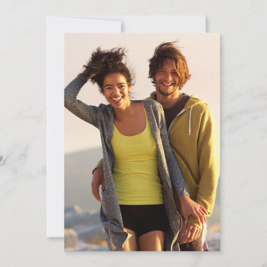 Elegantes Gold Typografy Greenerity Foto Wedding Einladung (Rückseite)