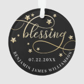 Elegantes Gold u. das erste Weihnachten des Ornament (Rückseite)