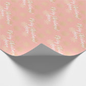 Elegantes Gold u. rosa personalisiertes Geschenkpapier (Ecke)