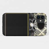 Elegantes Gold u. schwarzer Bogen Case-Mate iPhone Hülle (Rückseite (Horizontal))