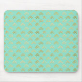 Elegantes Gold und Aquamarin Mousepad (Vorne)