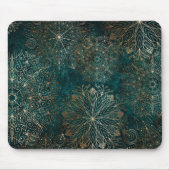 Elegantes Gold und Aquamarines Mandala-Muster Mousepad (Vorne)