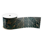 Elegantes Gold und Aquamarines Mandala-Muster Satinband (Spule)
