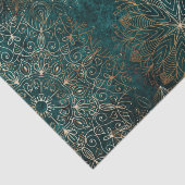 Elegantes Gold und Aquamarines Mandala-Muster Seidenpapier (Ausschnitt)