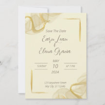 Elegantes Gold und Beige Einladung zur Hochzeit