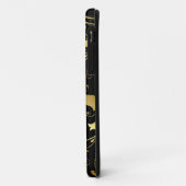 Elegantes Gold und Black Floral iPhone Case (Hinten/Links)