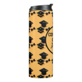 Elegantes Gold- und Black Graduation Cap Muster Thermosbecher (Nach links gedreht)