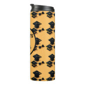 Elegantes Gold- und Black Graduation Cap Muster Thermosbecher (Nach rechts gedreht)