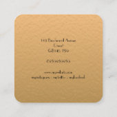 Elegantes Gold und Black Jaguar Square Business Ca Quadratische Visitenkarte (Rückseite)